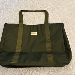 Badgley Mishka olive colored nylon, travel bag